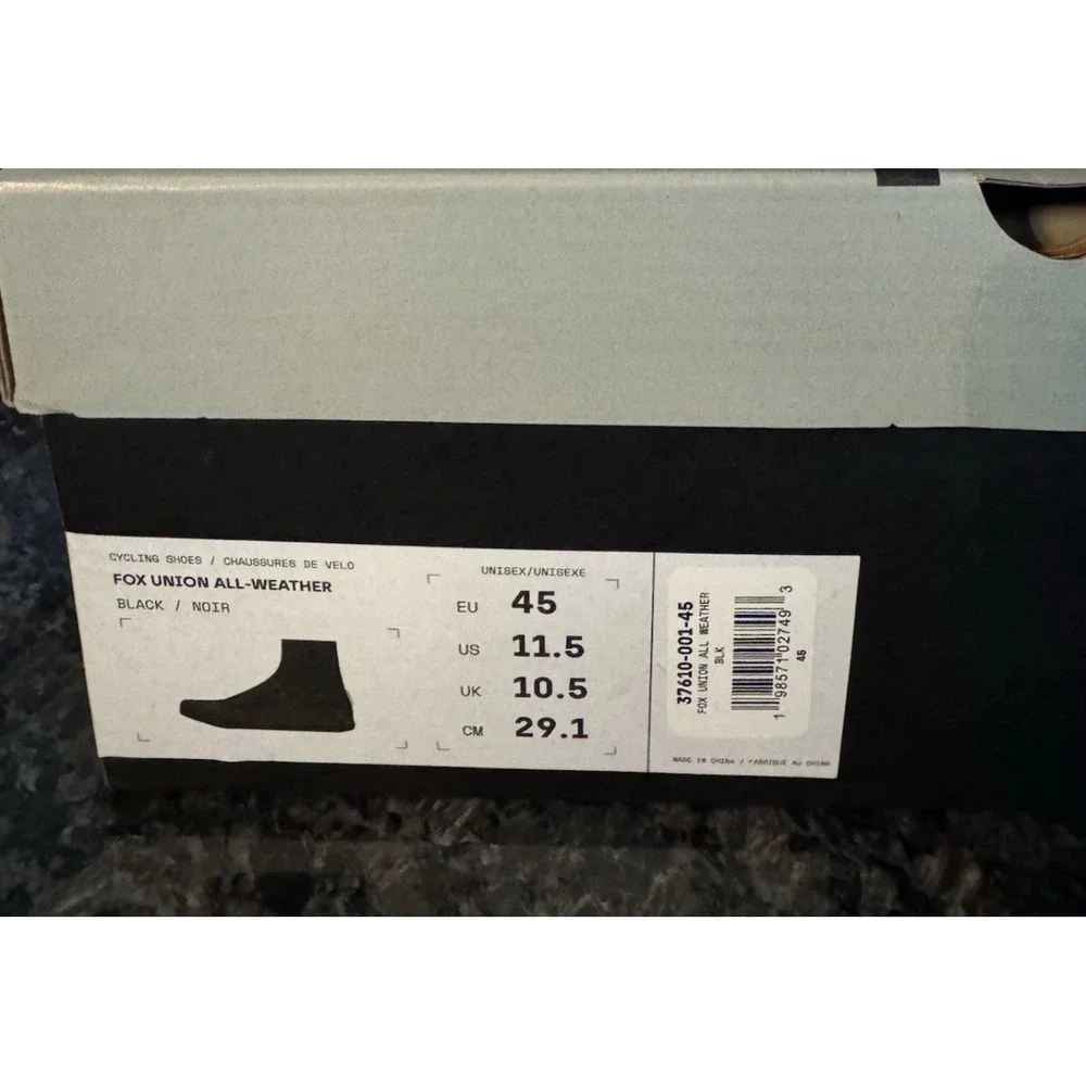Fox Union All-Weather MTB Cycling Shoes Black BOA System 37610-001-45 Mens 11.5